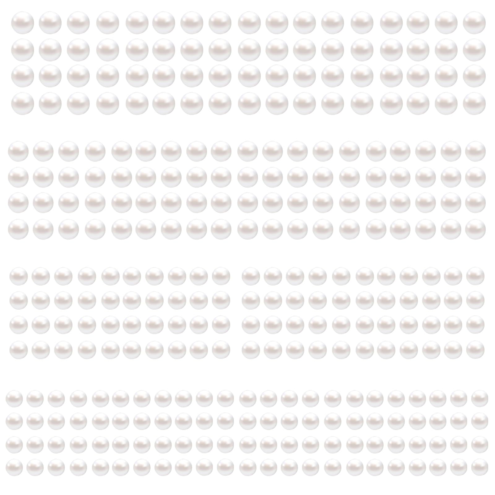 LOMIMOS front sheet showing all four pearl sizes and easy-peel backing benefit
