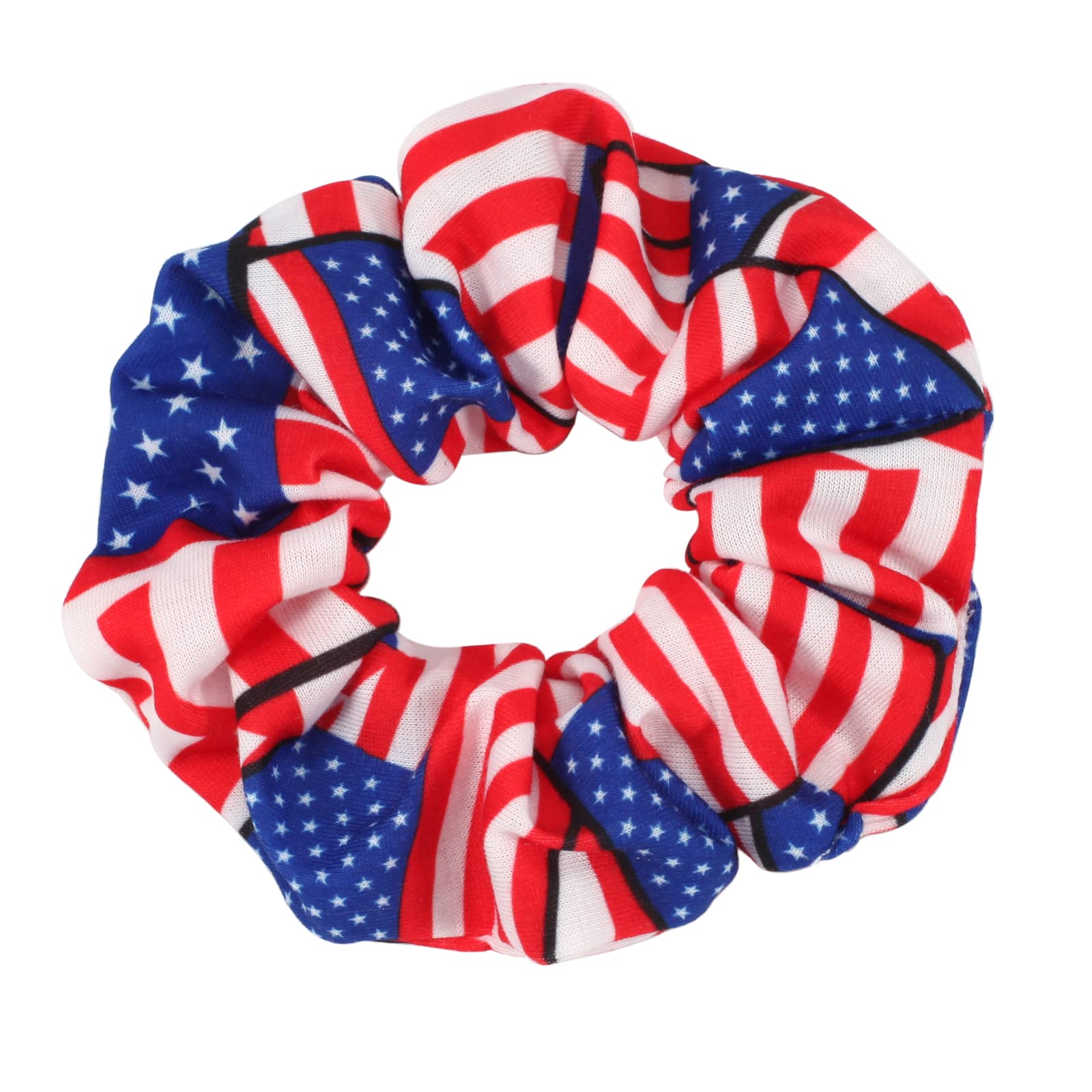 Lonext scrunchie beside ruler showing approx 4.5 inch diameter for size clarity