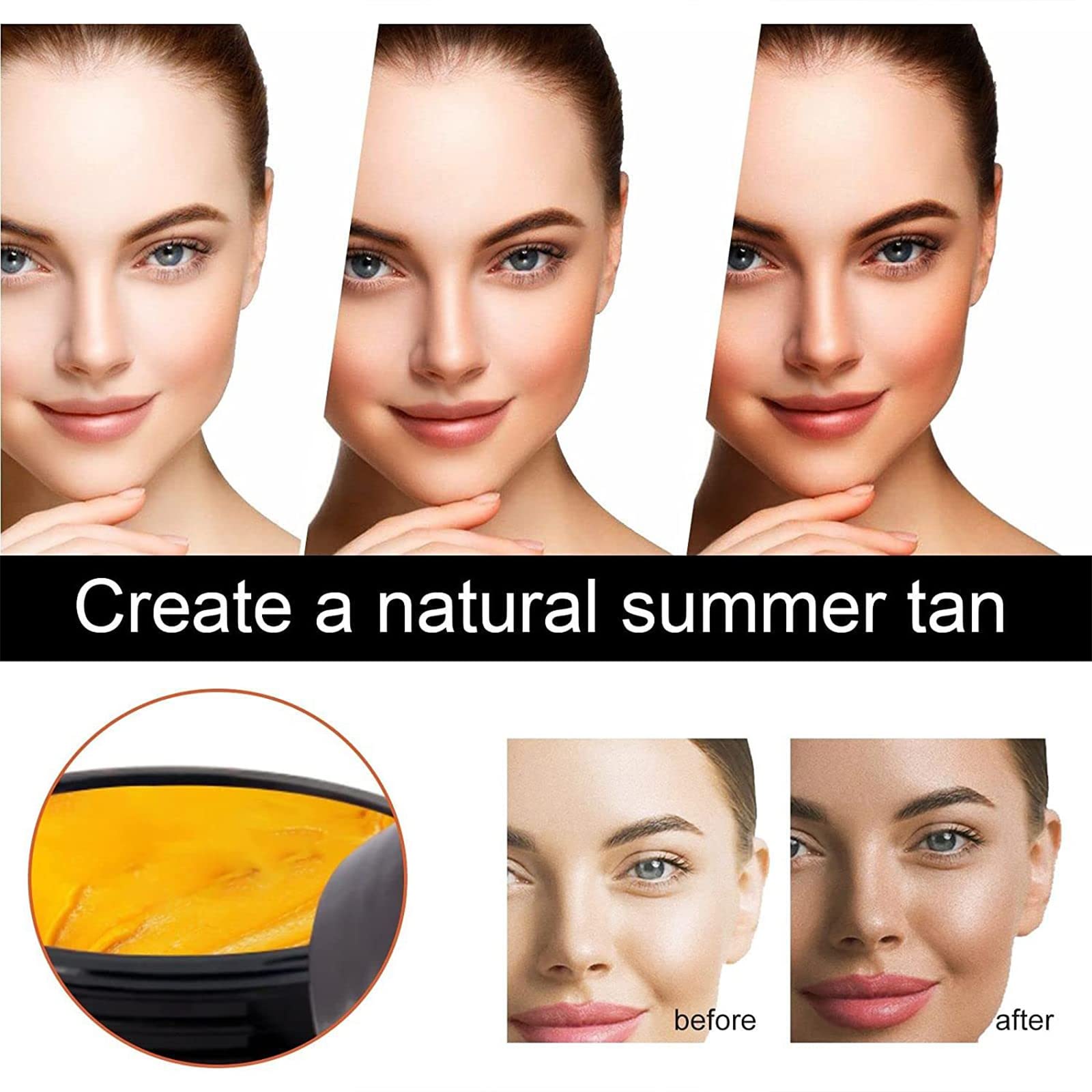 Loobexery used on beach showing bronzing effect and hydrated-looking skin