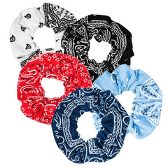 LOOKSEVEN black scrunchie close-up of cotton texture for gentle hold benefit