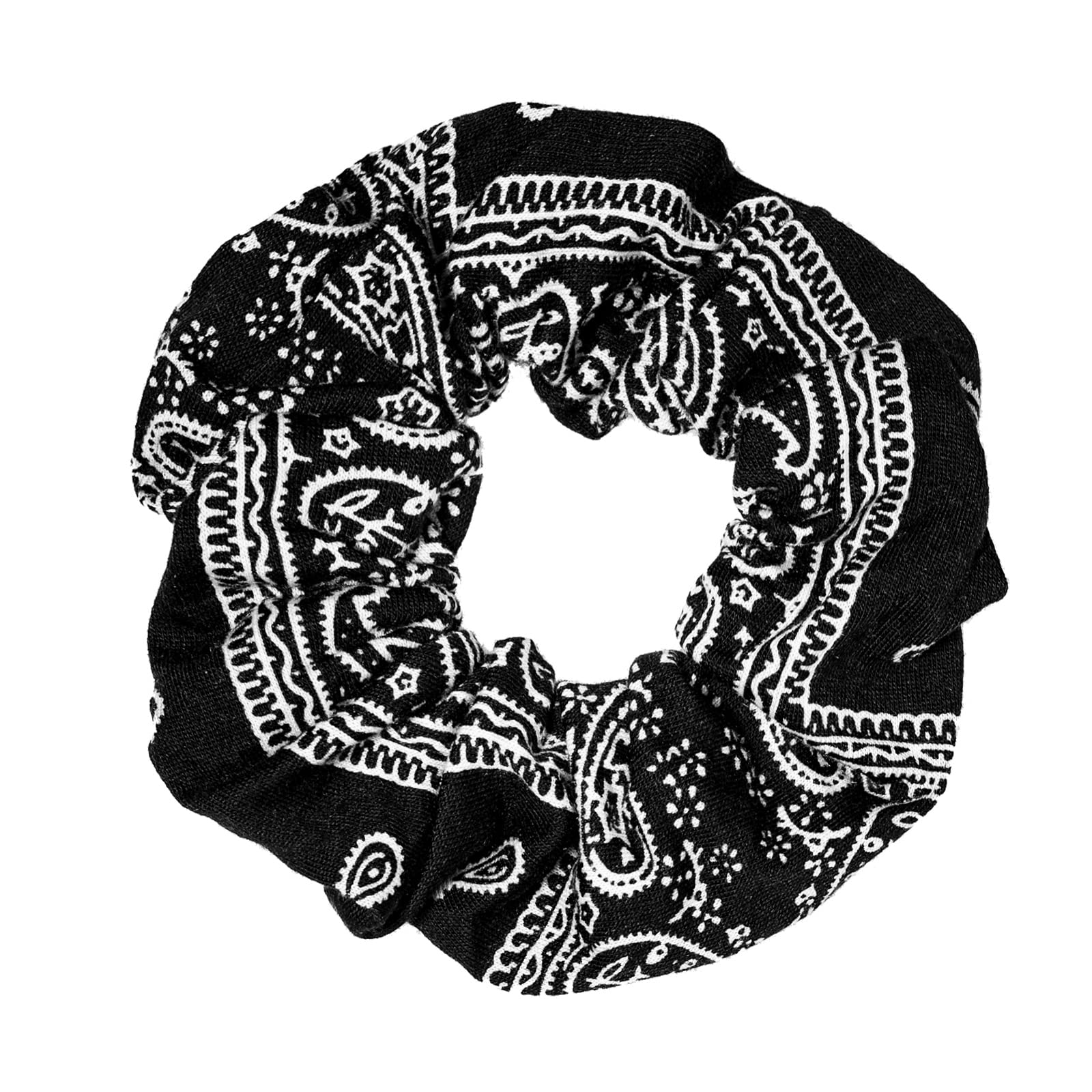 LOOKSEVEN scrunchie interior elastic visible demonstrating strong stretch benefit
