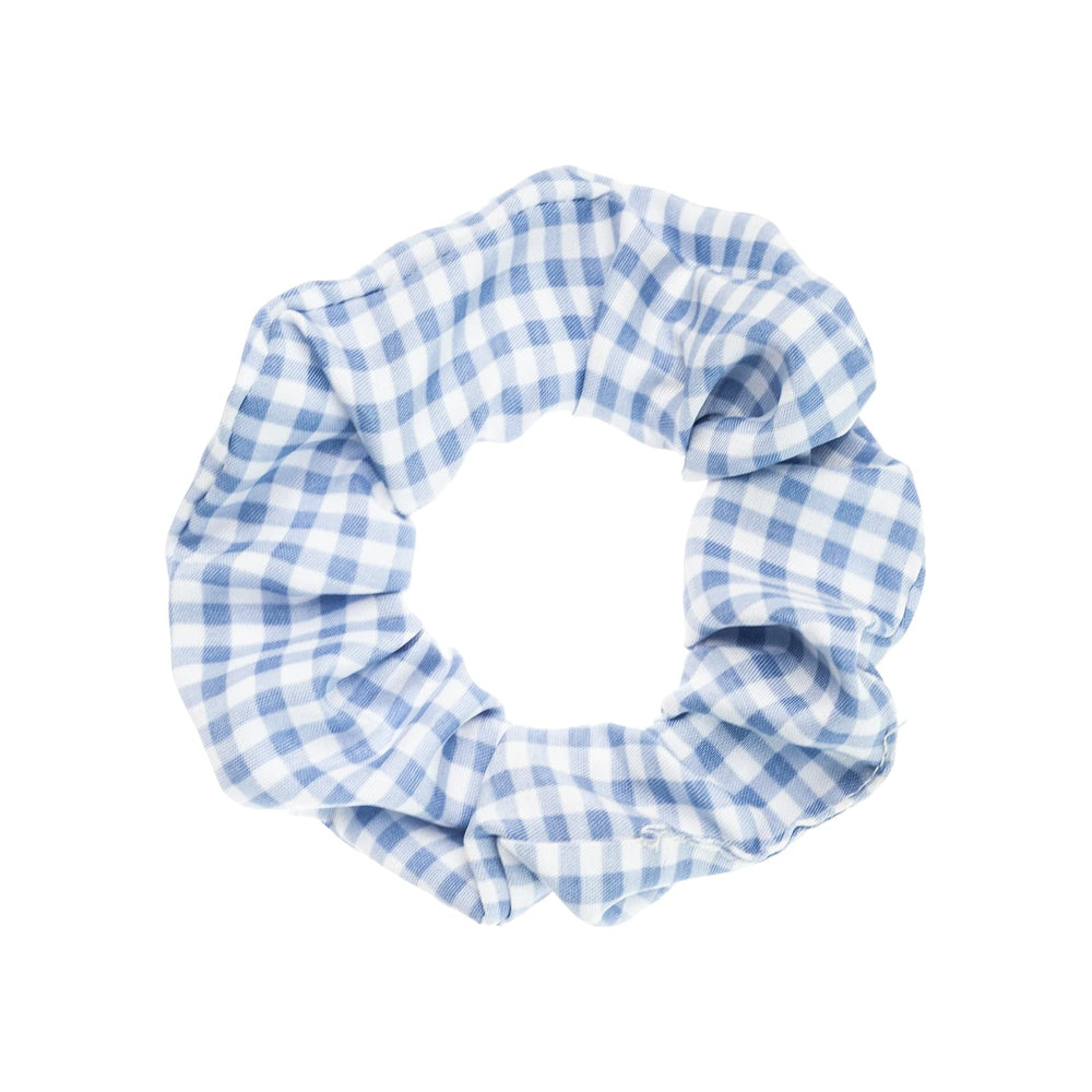 LOOKSEVEN full set of five scrunchies laid out to show pattern variety