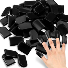 Loopeer front packaging showing 50 black finger tip protectors and benefits