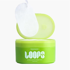 LOOPS close-up Veocell pad texture highlighting gentle exfoliation