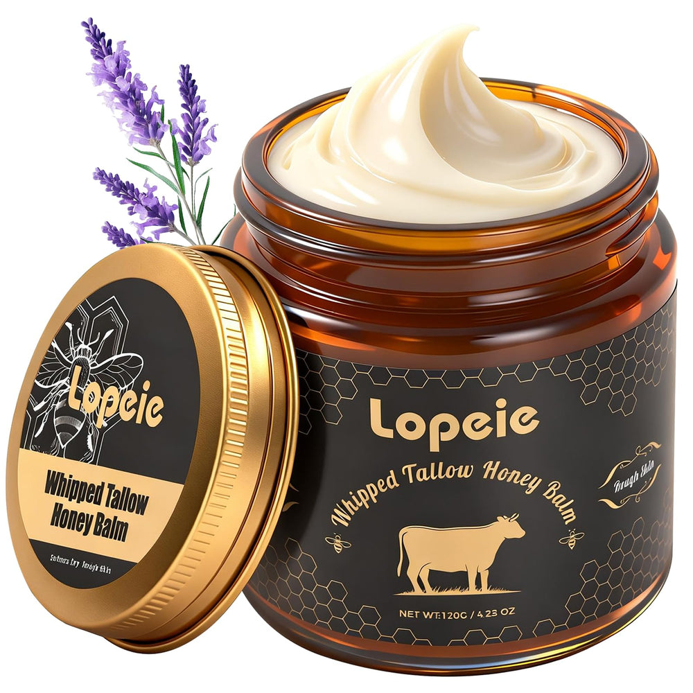 Lopeie jar front view showing lavender label and natural moisturizer benefits