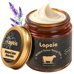 Lopeie jar front view showing lavender label and natural moisturizer benefits