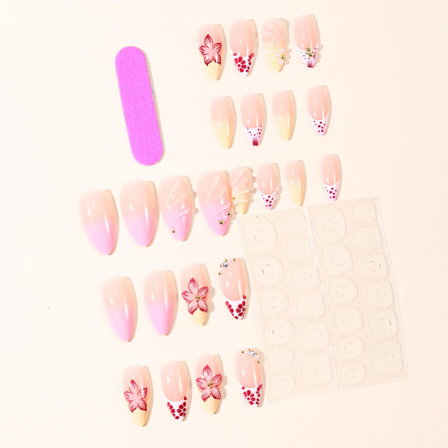 LOPMNGHT adhesive jelly stickers file and wooden stick included for easy at-home application