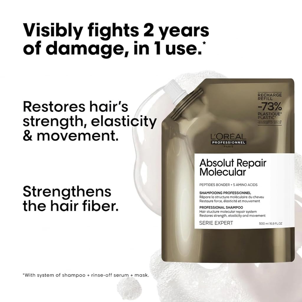 L'Oréal Professionnel shampoo lather on wet hair demonstrating effective but mild foam