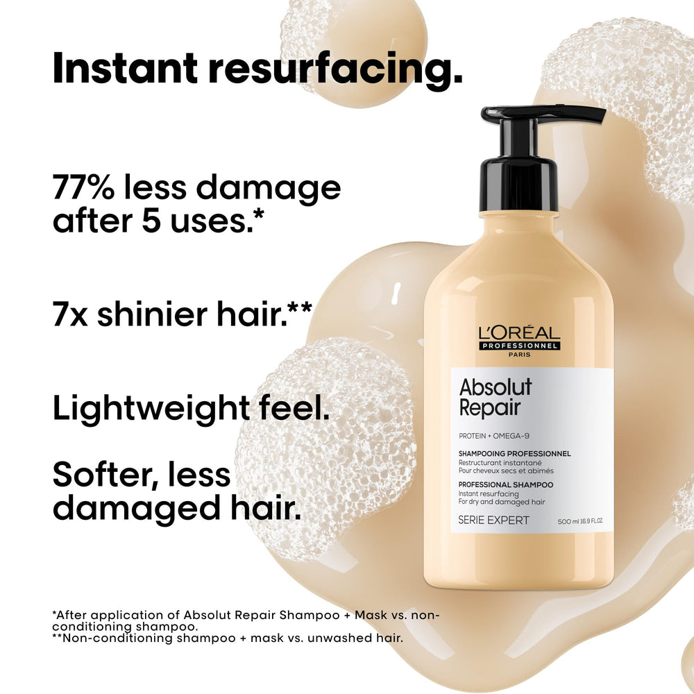 L'Oréal Professionnel Paris creamy shampoo texture close-up demonstrating hydration