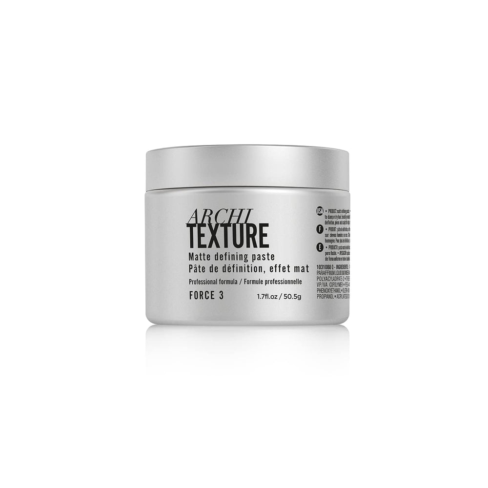 L'Oréal Professionnel jar front view showing sleek packaging and product identity benefits.