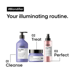 L'Oréal Professionnel Paris bottle in hand size comparison showing travel-friendly benefit