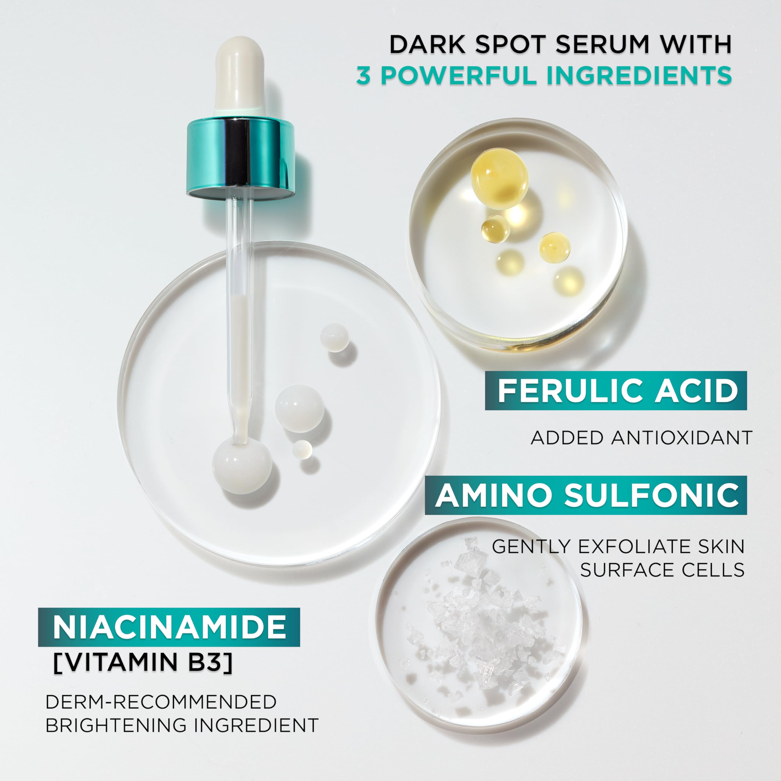 L'Oréal Paris Bright Reveal texture close-up drop showing lightweight, non-greasy feel