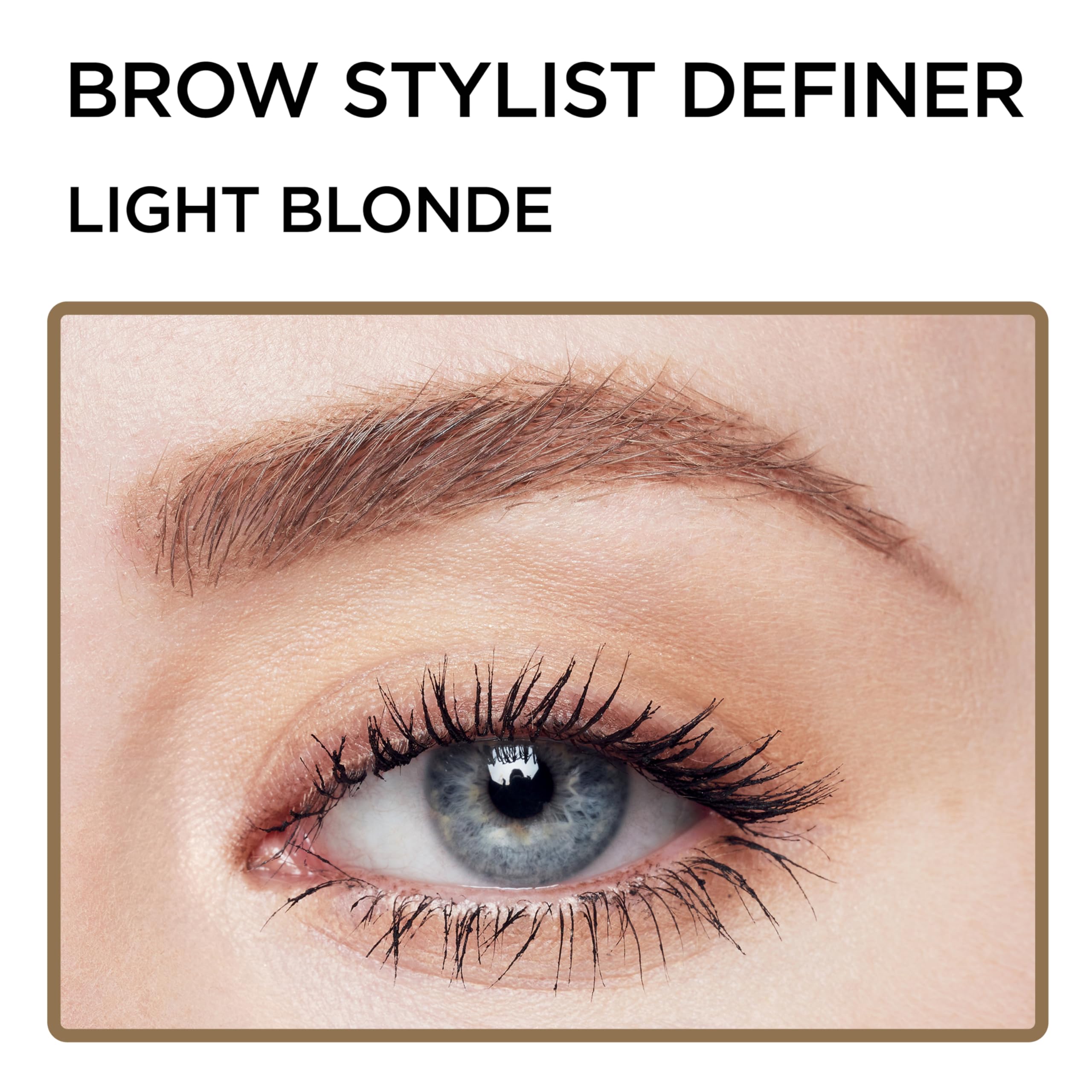 L'Oreal Paris Brow Definer held in hand to show compact travel-friendly scale