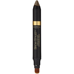 L'Oreal Paris brow crayon in use on a model showing natural fuller brows and quick results