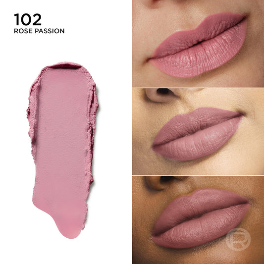 L'Oreal Paris open twist rod of Rose Passion displaying creamy balm tip and ease