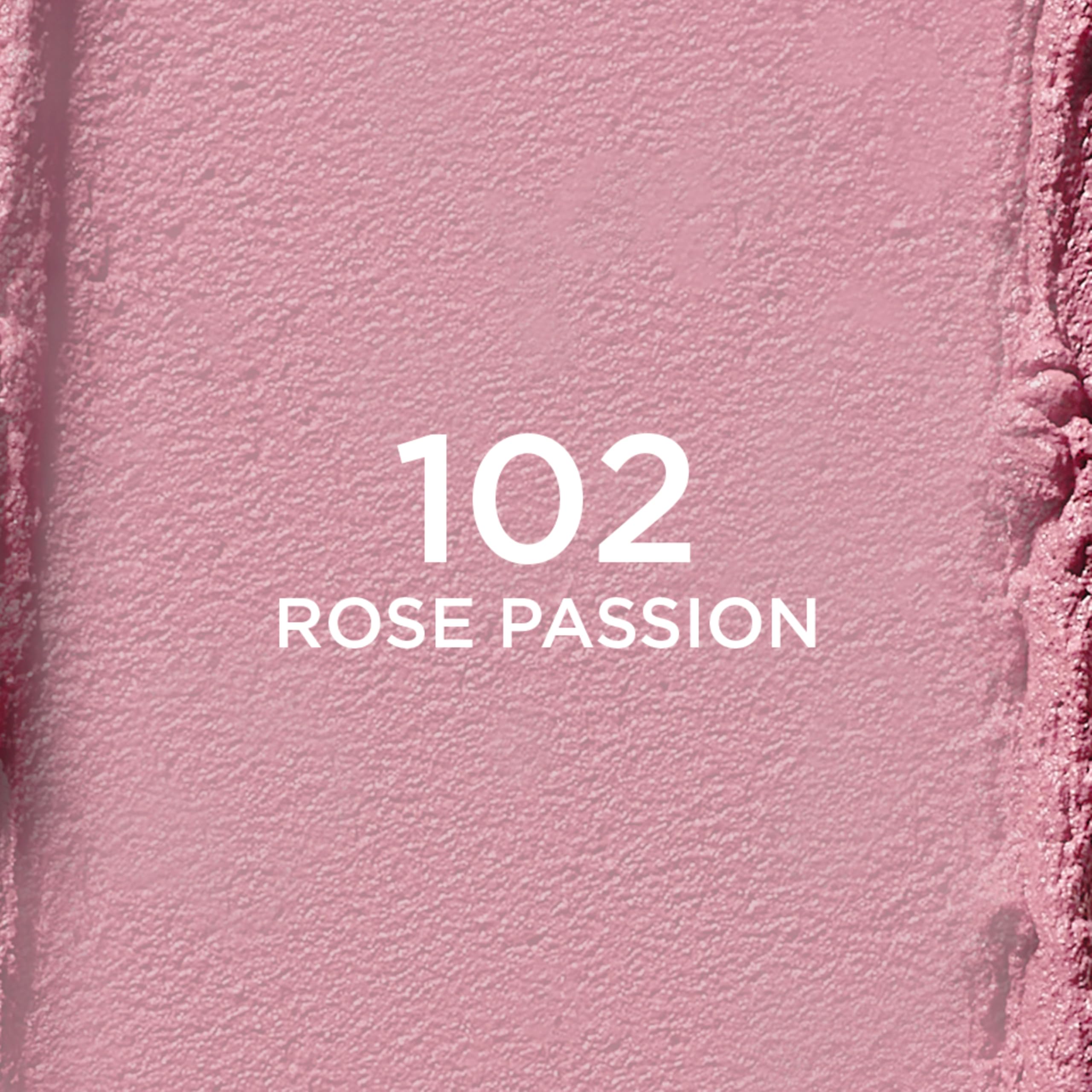 L'Oreal Paris Rose Passion next to a coin showing compact size and travel-friendly benefit