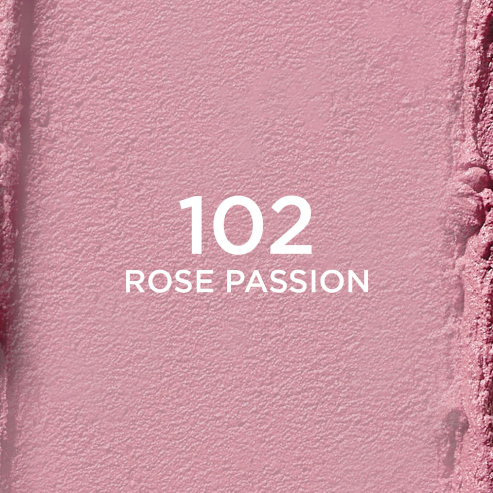 L'Oreal Paris Rose Passion next to a coin showing compact size and travel-friendly benefit