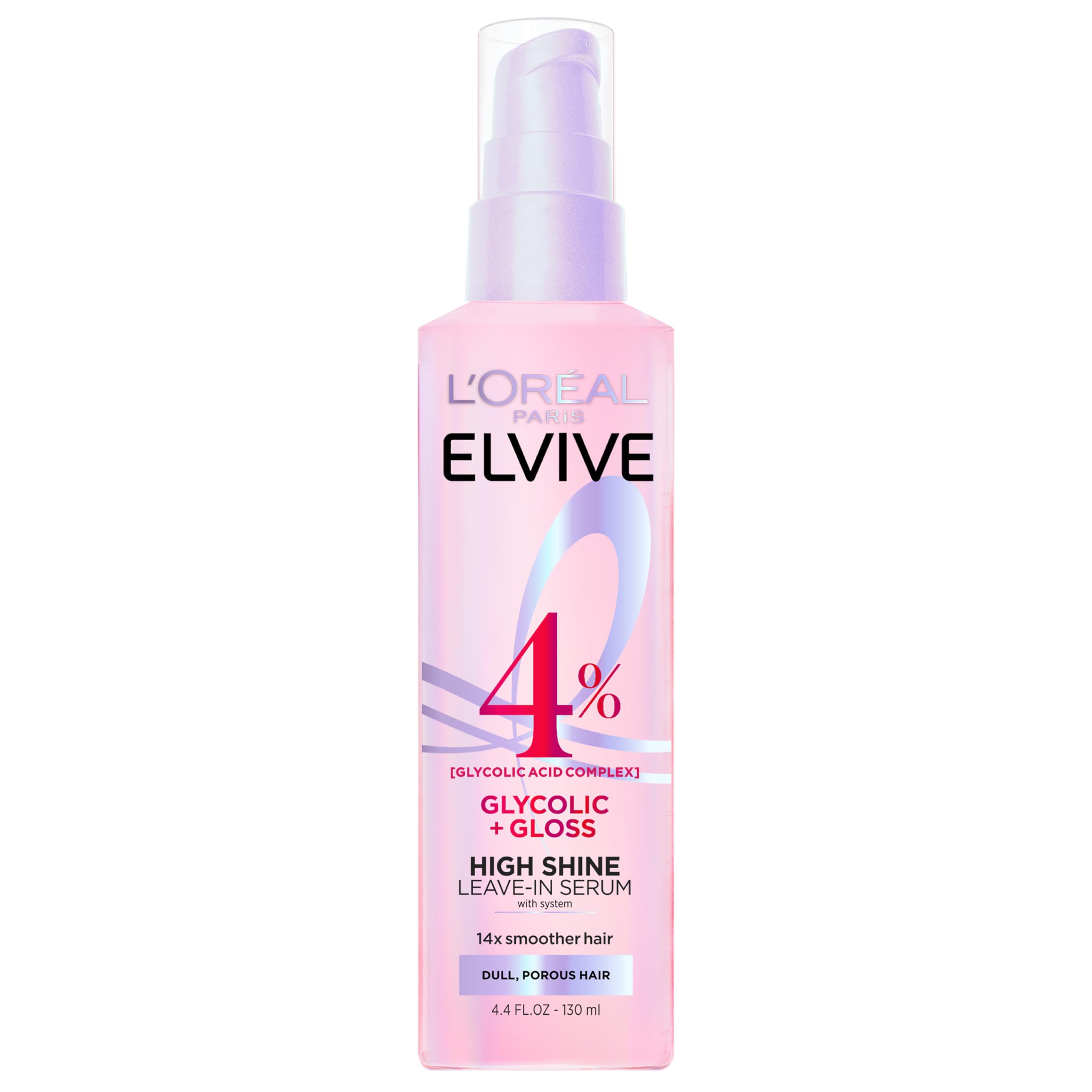 L'Oreal Paris front packaging showing bottle and branding, highlights professional shine