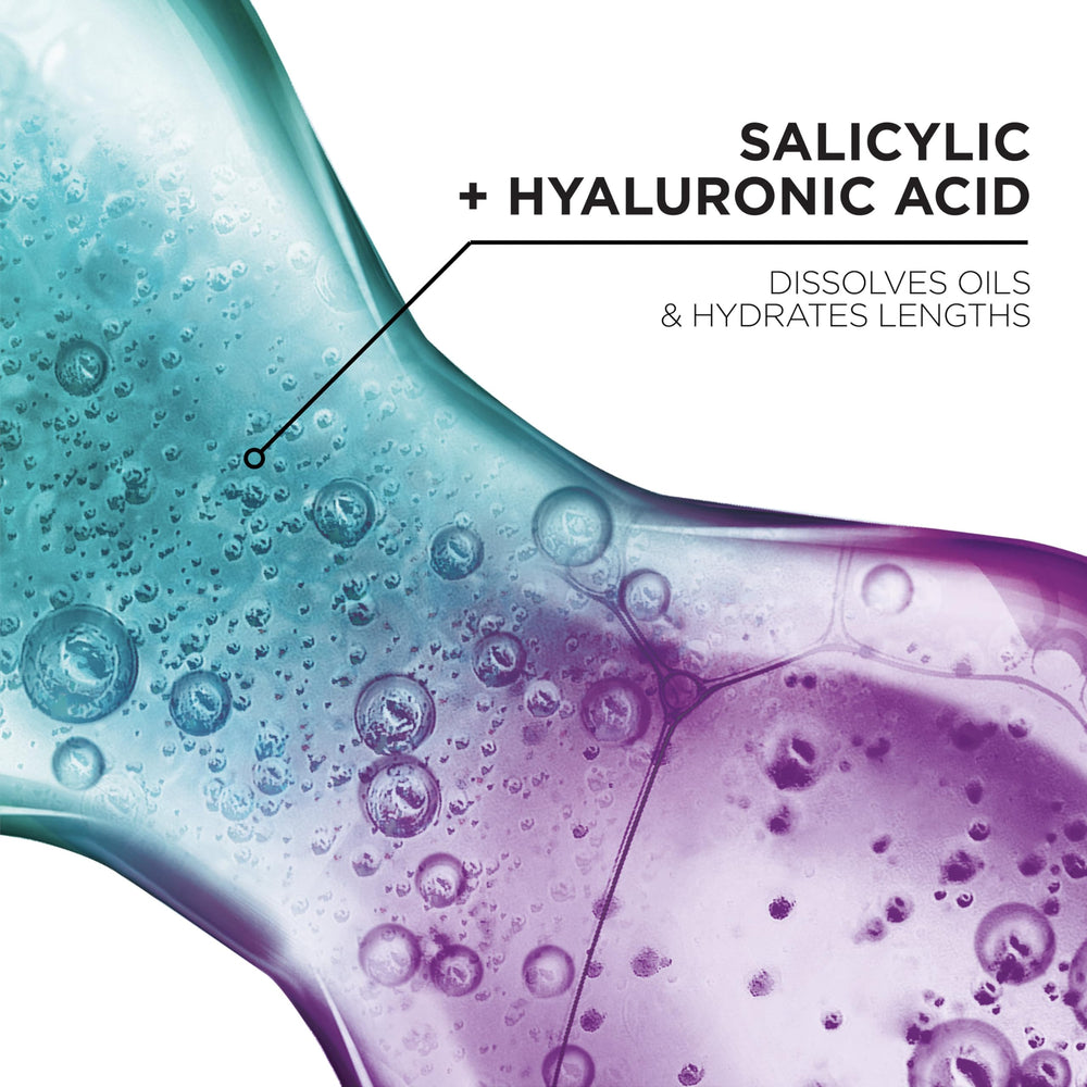 L'Oreal Paris ingredient label featuring salicylic and hyaluronic acids benefit