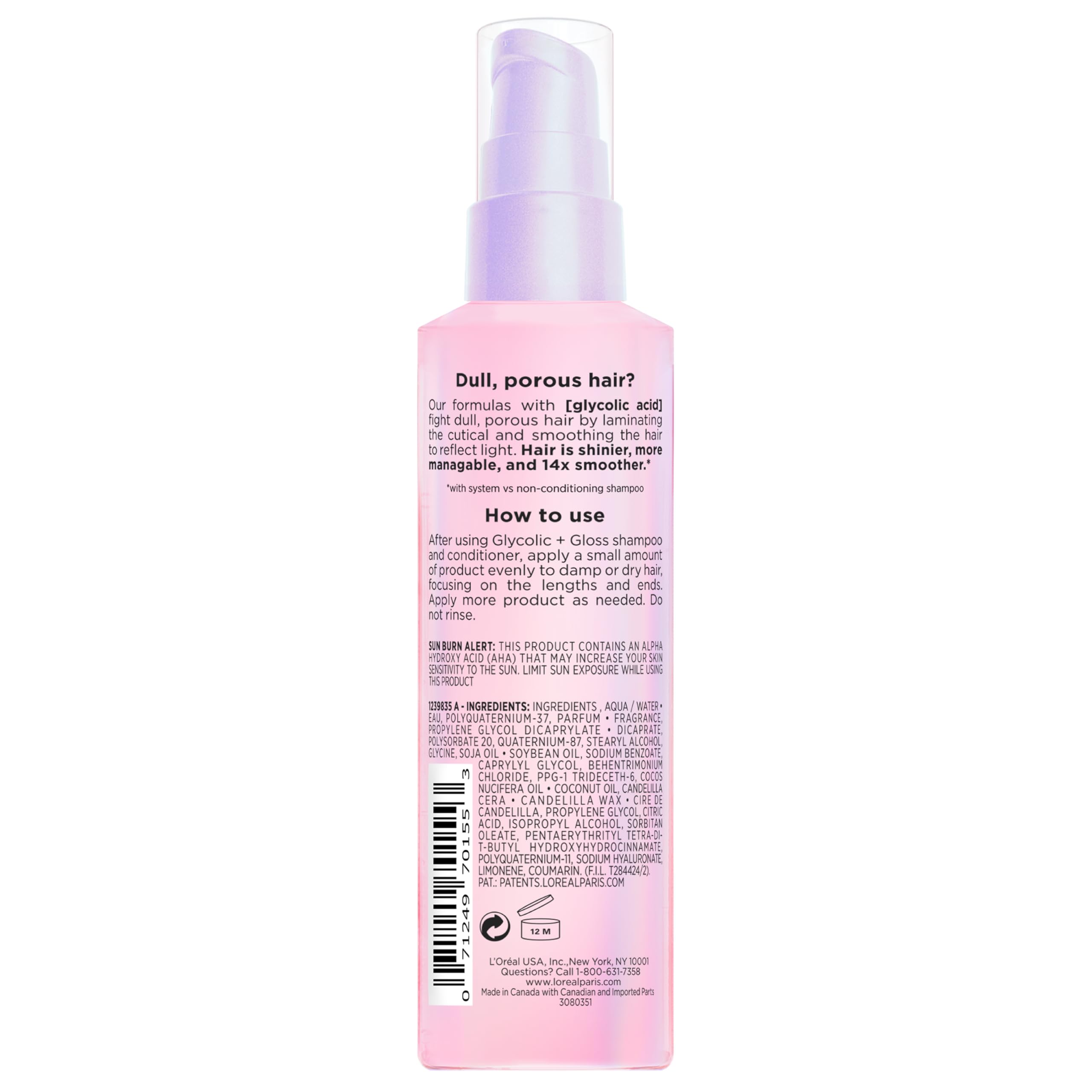 L'Oreal Paris bottle on bathroom shelf styled with plants, suggests daily routine use