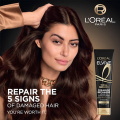 L'Oreal Paris creamy leave-in texture swatch illustrating lightweight nourishment