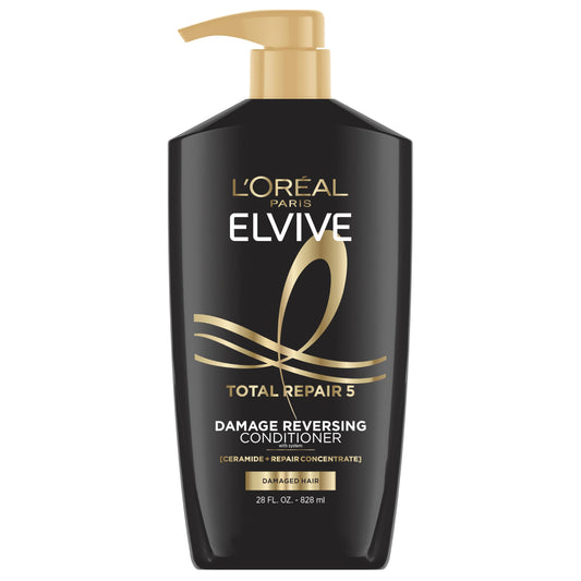 L'Oreal Paris Elvive front bottle view showing 28 oz packaging benefit clarity