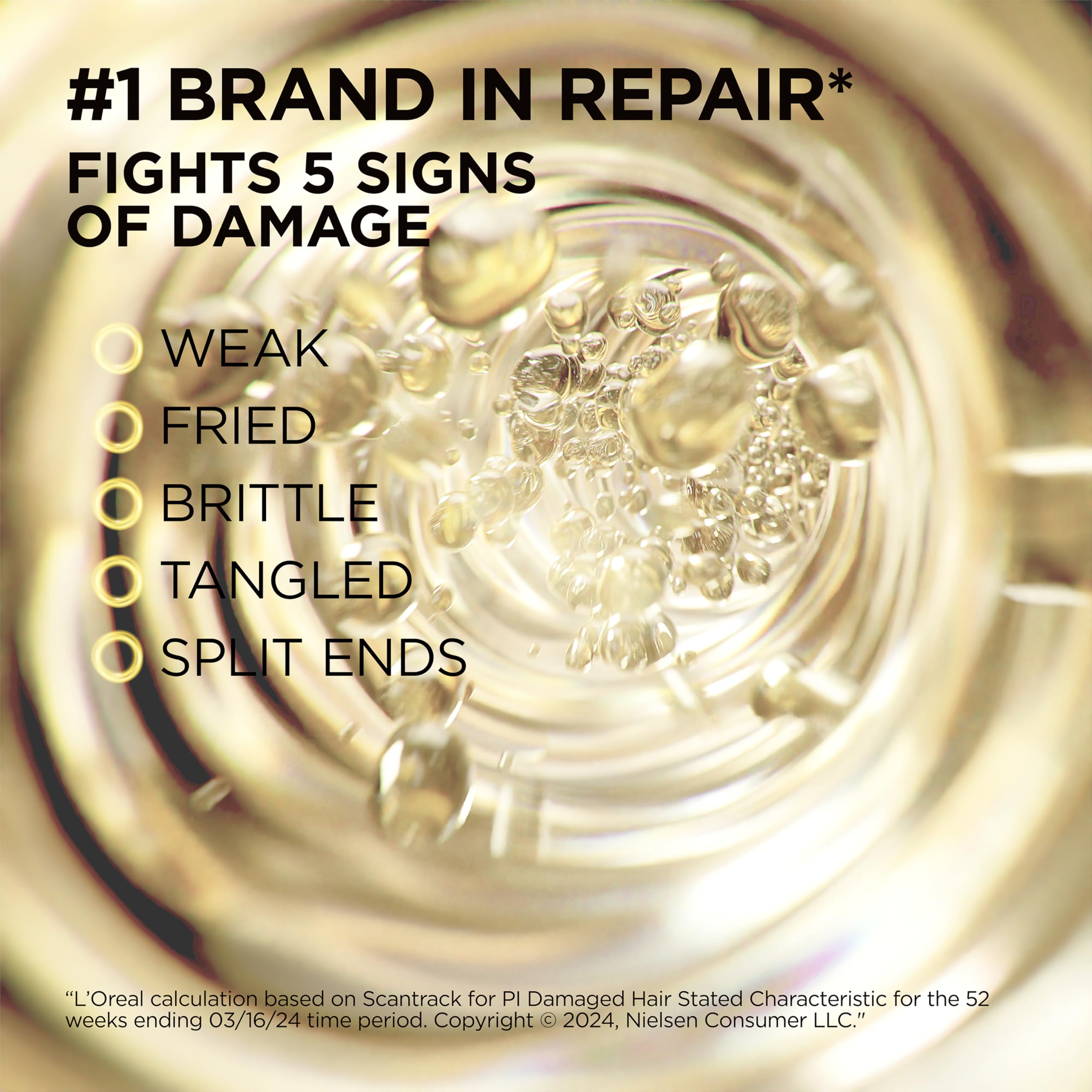 L'Oreal Paris almond oil ingredient close-up highlighting nourishing effect