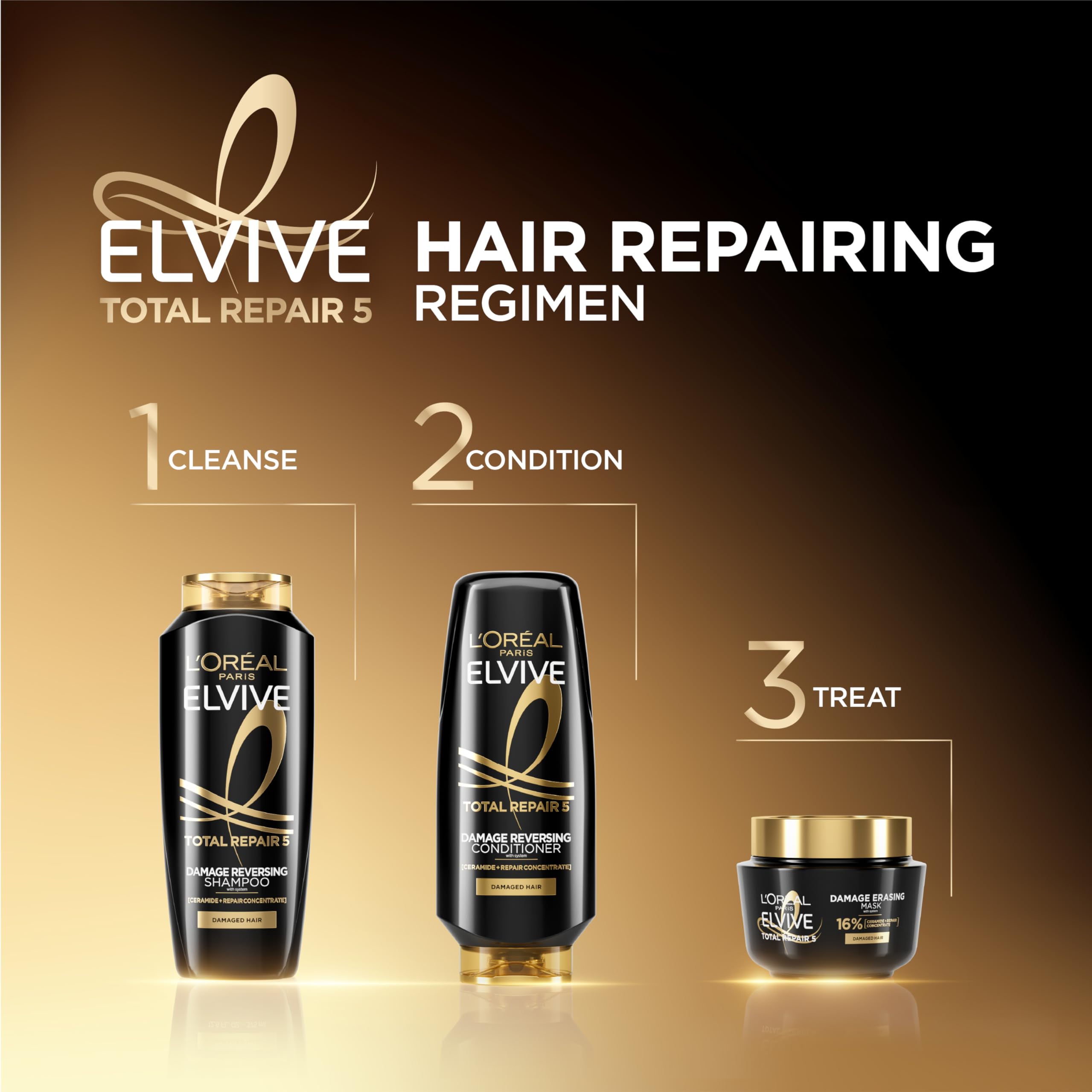 L'Oreal Paris mask with matching shampoo and conditioner for system results