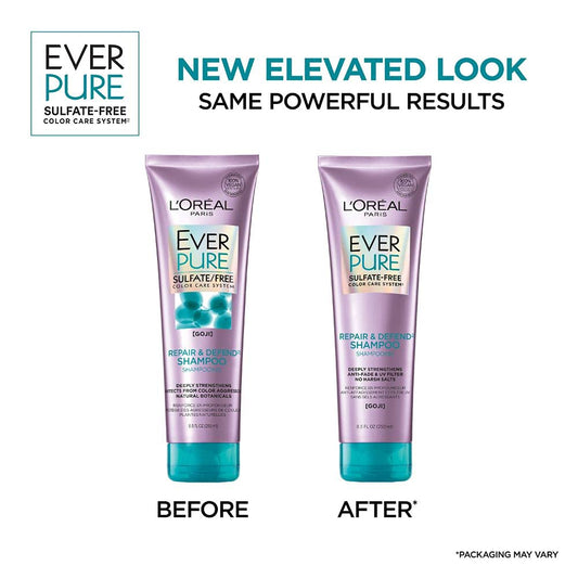 L'Oreal Paris EverPure back label close-up highlighting ingredient benefits and directions