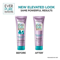 L'Oreal Paris EverPure back label close-up highlighting ingredient benefits and directions