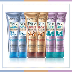 L'Oreal Paris EverPure before and after hair comparison showing stronger, smoother strands