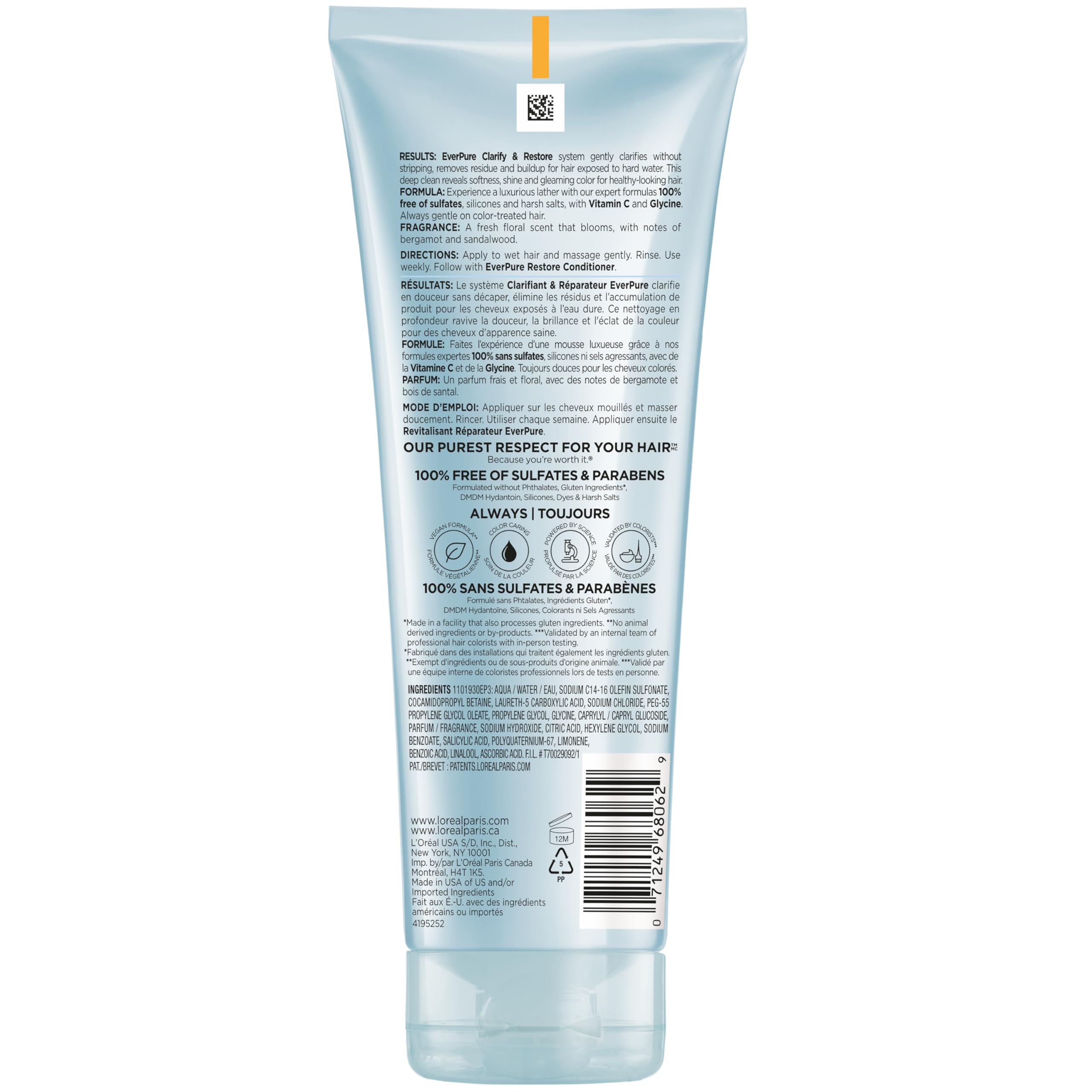 L'Oreal Paris EverPure on a bathroom shelf in lifestyle scene suggesting everyday use