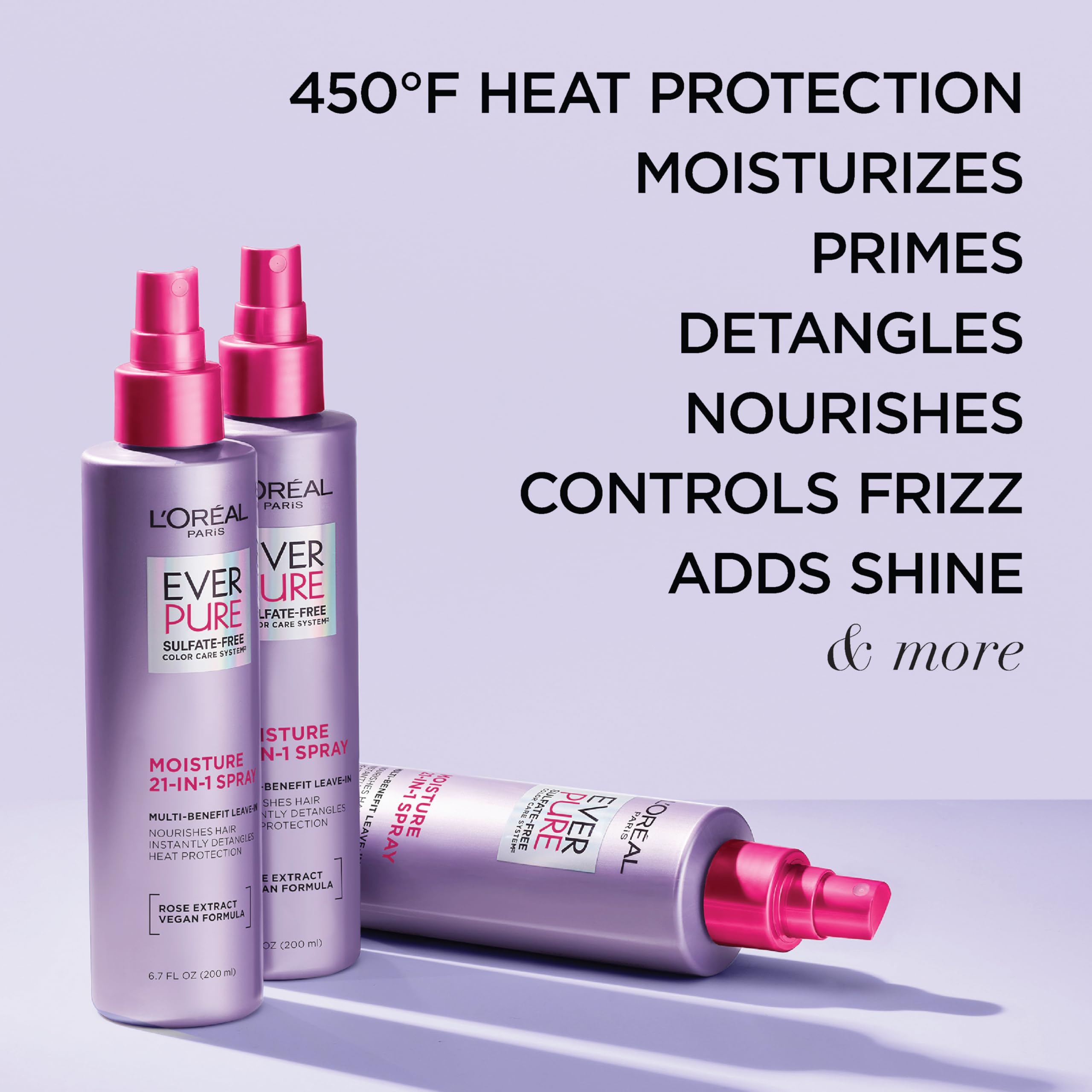 L'Oreal Paris EverPure fine mist spray demonstrating even coverage and control