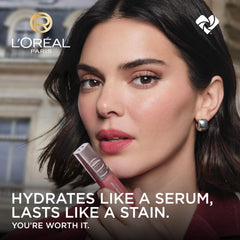 L'Oreal Paris texture swatches illustrating smooth hydrating finish and color payoff