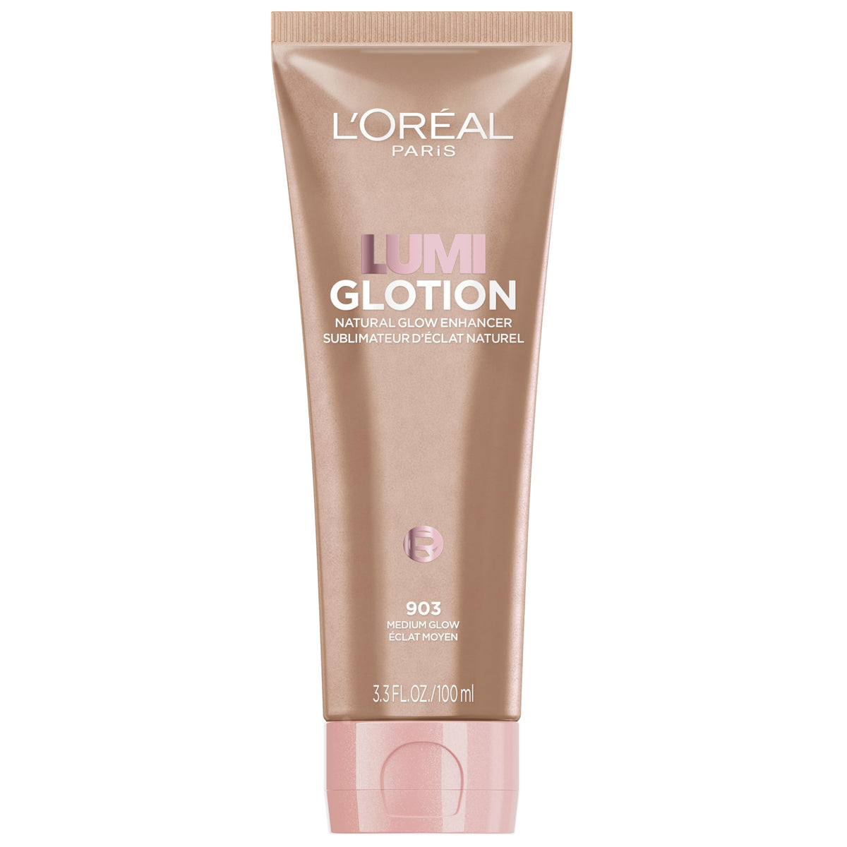 L'Oreal Paris bottle front view showing product and benefits