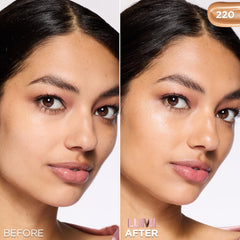 L'Oreal Paris texture dropper dispensing lightweight water-based tint for smooth blendability benefit