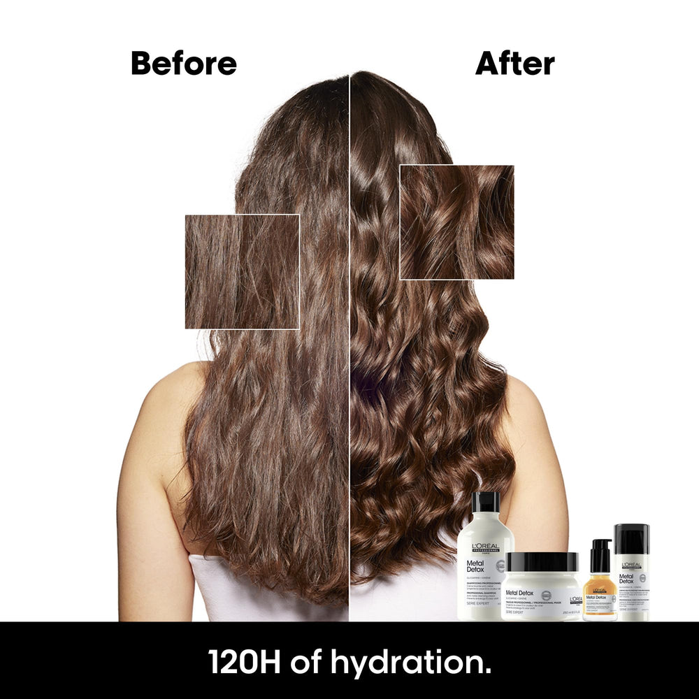 L'Oréal Professionnel Paris before and after shine comparison boosting color clarity
