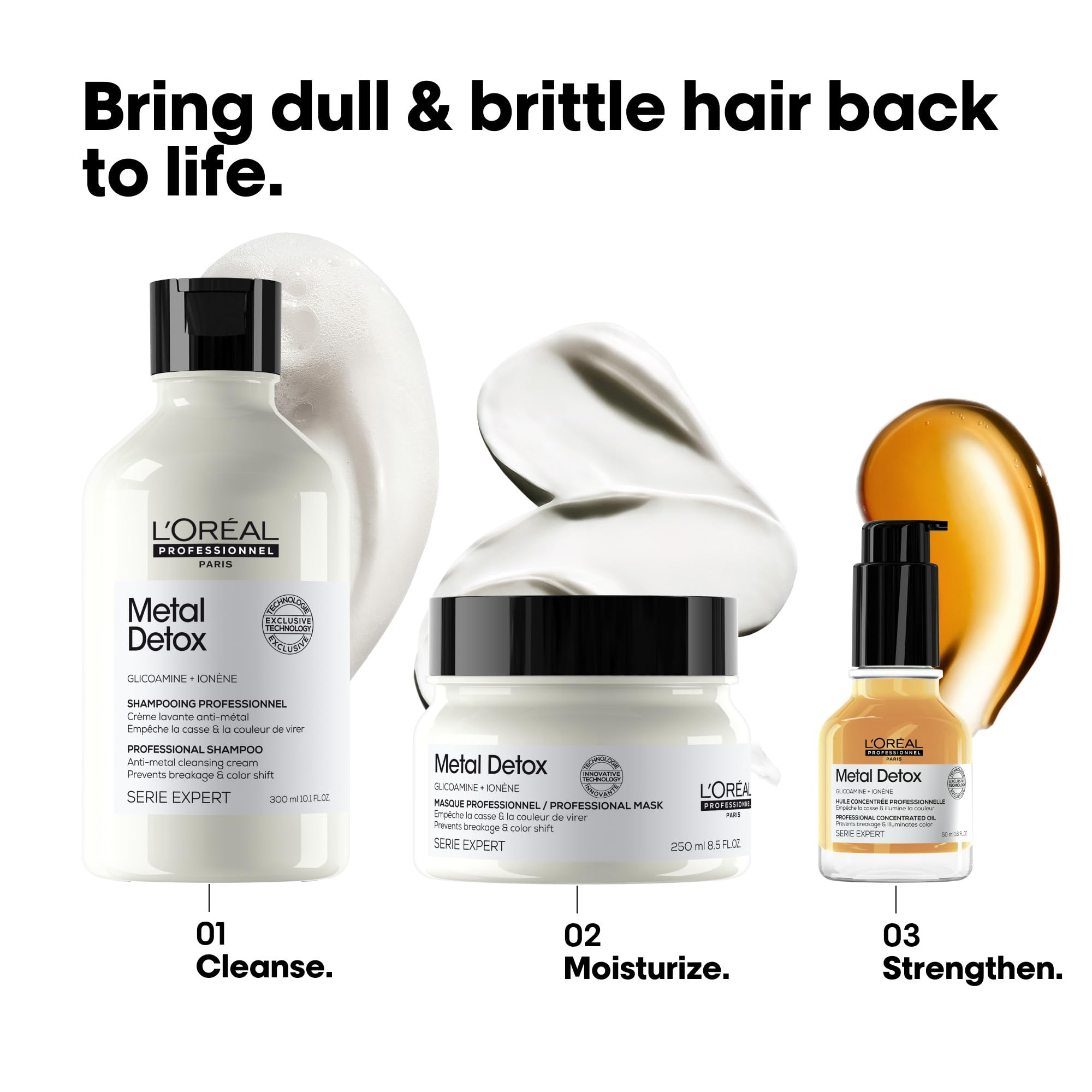 L'Oréal Professionnel Paris Metal Detox shampoo and mask paired for regimen