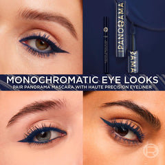 L'Oreal Paris lifestyle closeup of model wearing blue mascara enhancing eye color