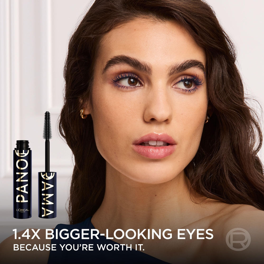 L'Oreal Paris blue mascara texture swatch showing smooth, buildable color payoff