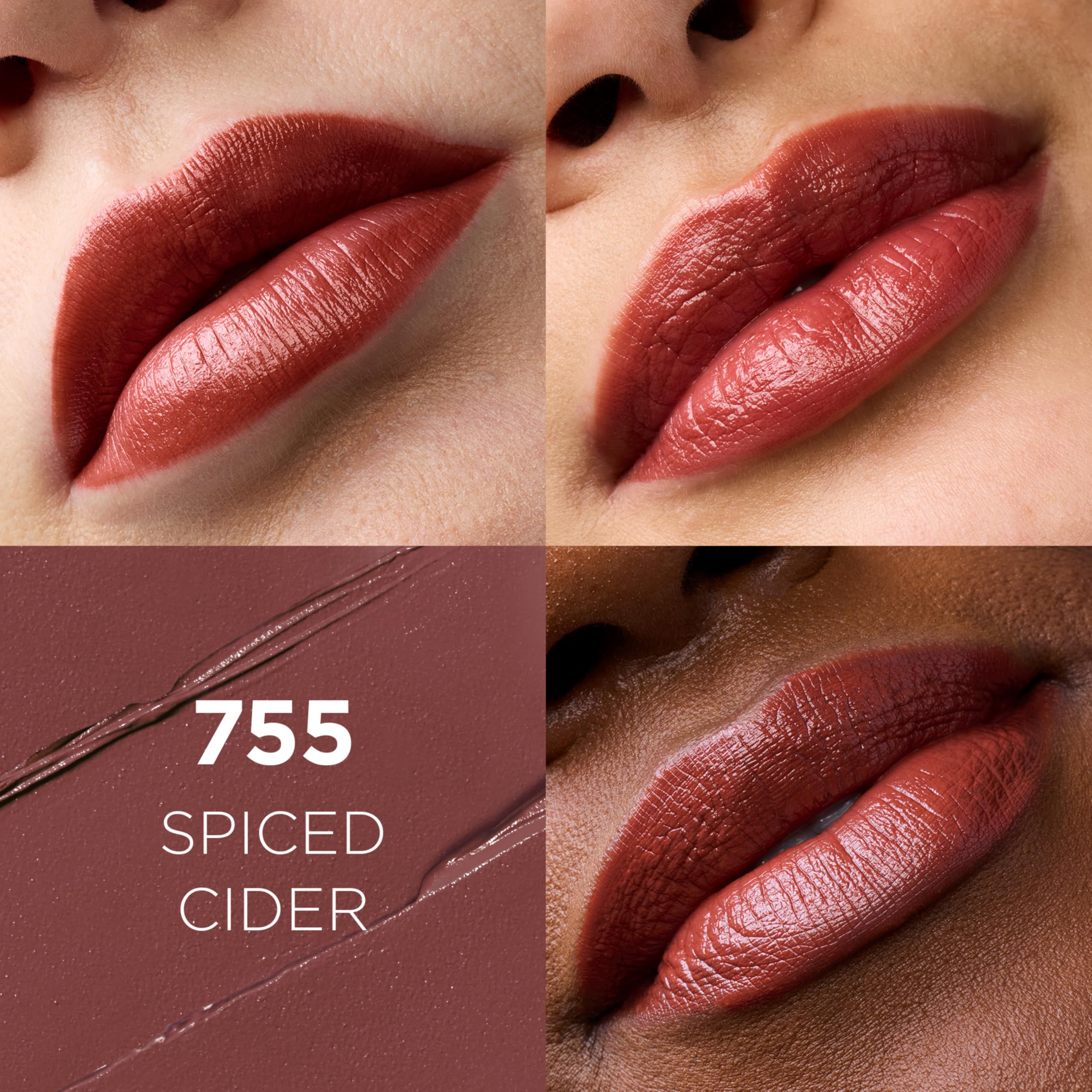 L'Oreal Paris lipstick bullet close-up highlighting smooth satin tip and precise shape benefit