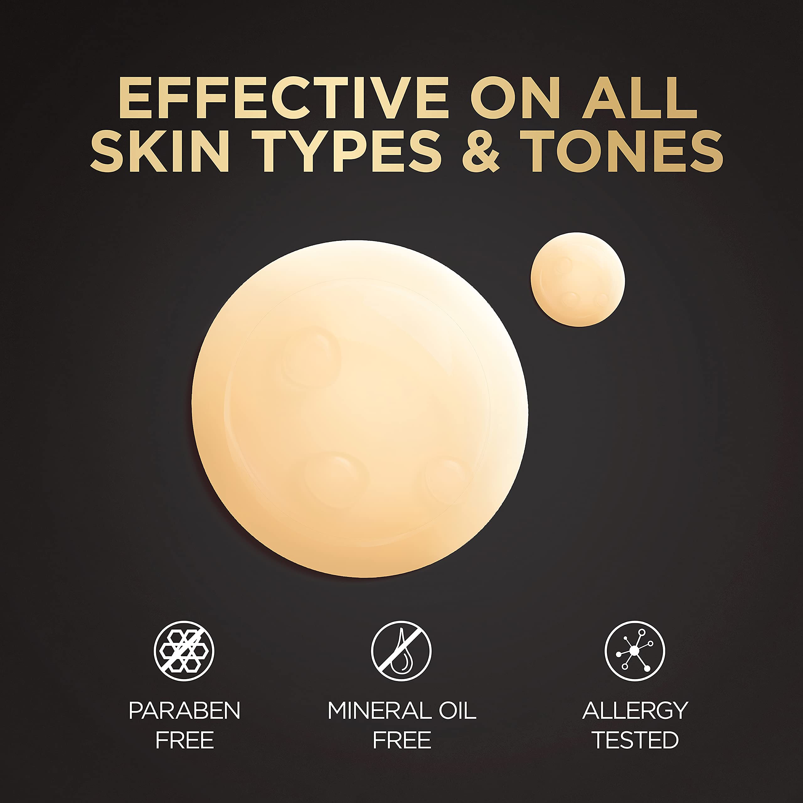 L'Oreal Paris before-and-after routine layout illustrating improved radiance and smoother texture
