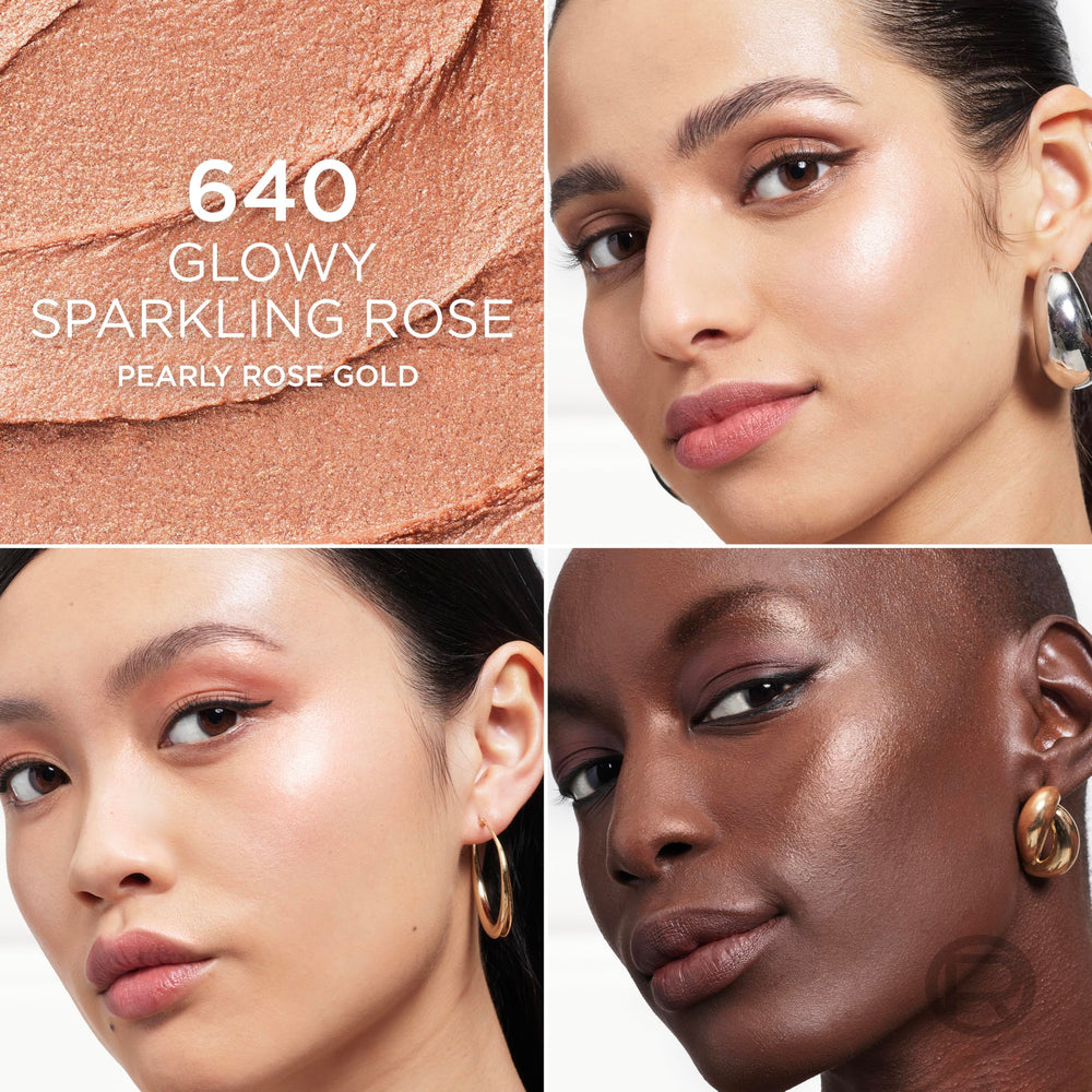 L'Oreal Paris highlighter being applied to cheek demonstrating quick targeted glow