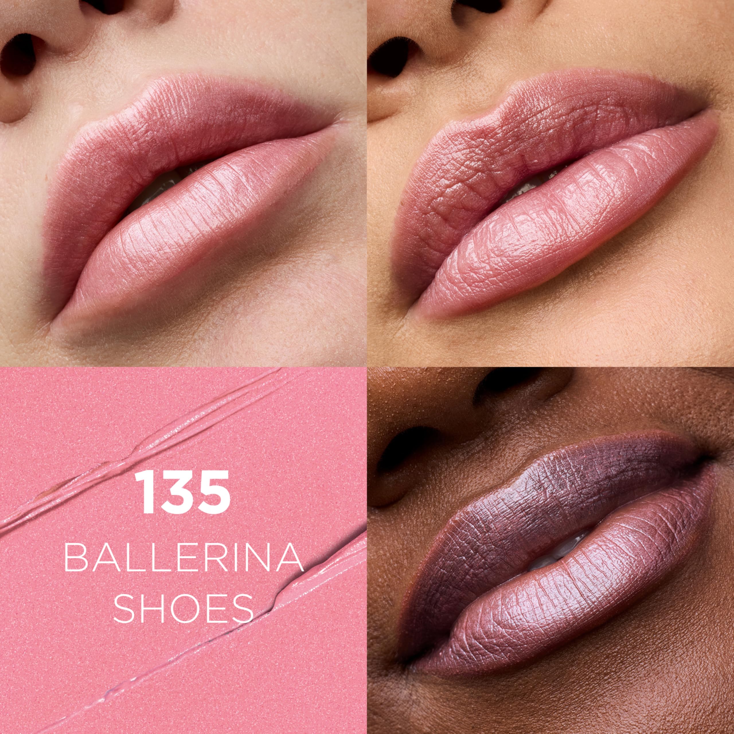 L'Oreal Paris open lipstick tube revealing creamy bullet and smooth glide benefit