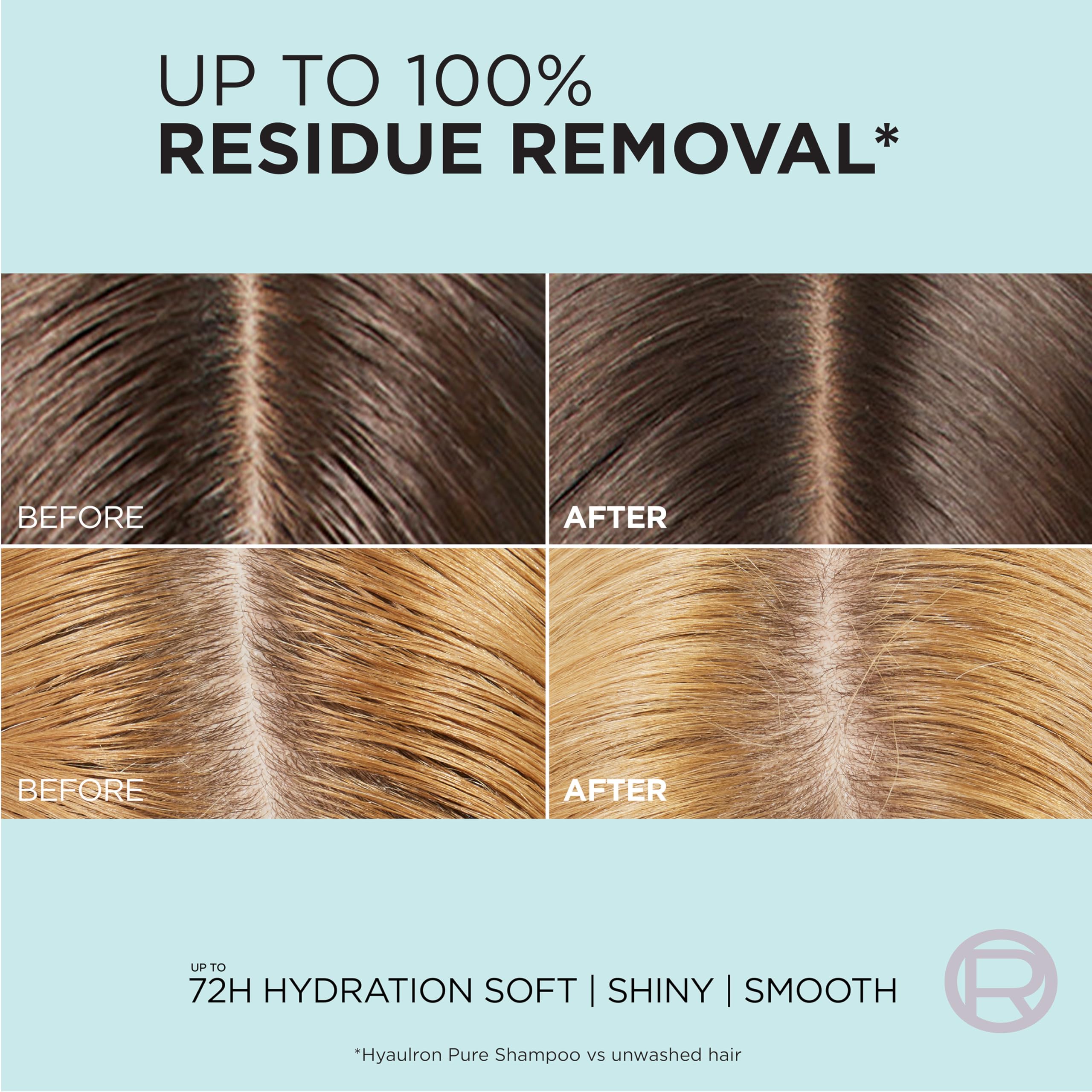 L'Oreal Paris before and after illustrating fresher roots and hydrated lengths
