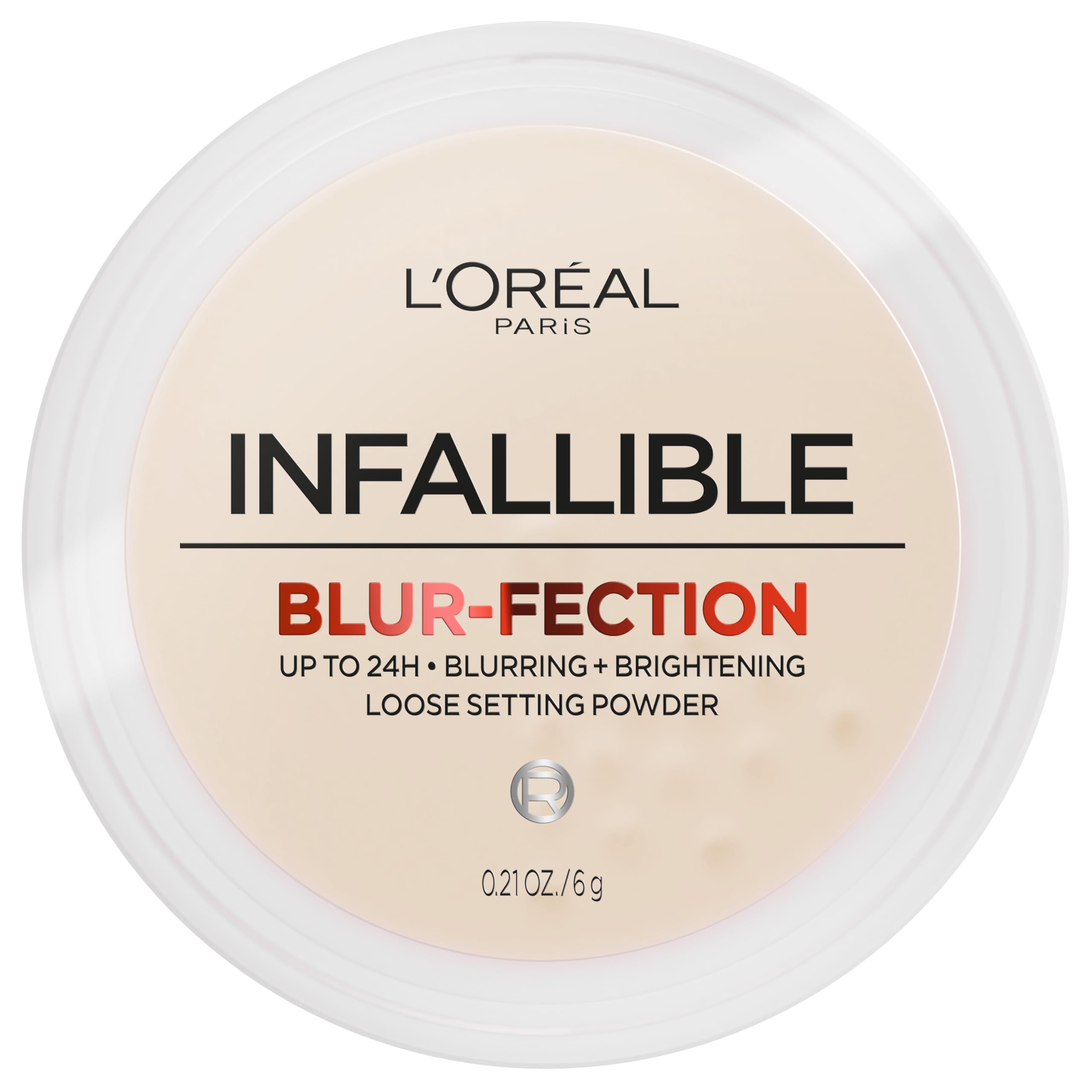 L'Oreal Paris front packaging showing Blur-fection powder and benefits