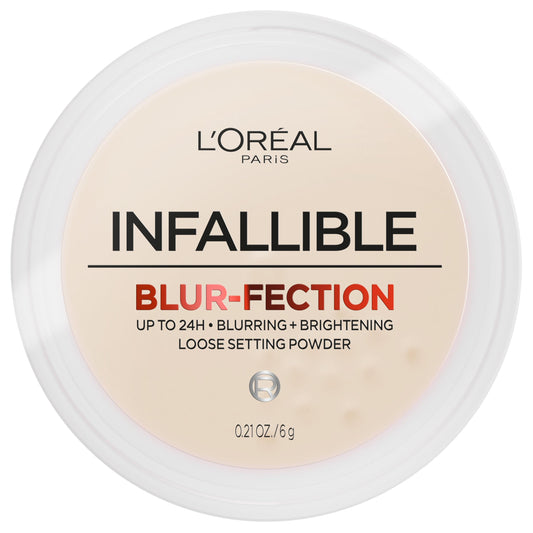 L'Oreal Paris front packaging showing Blur-fection powder and benefits