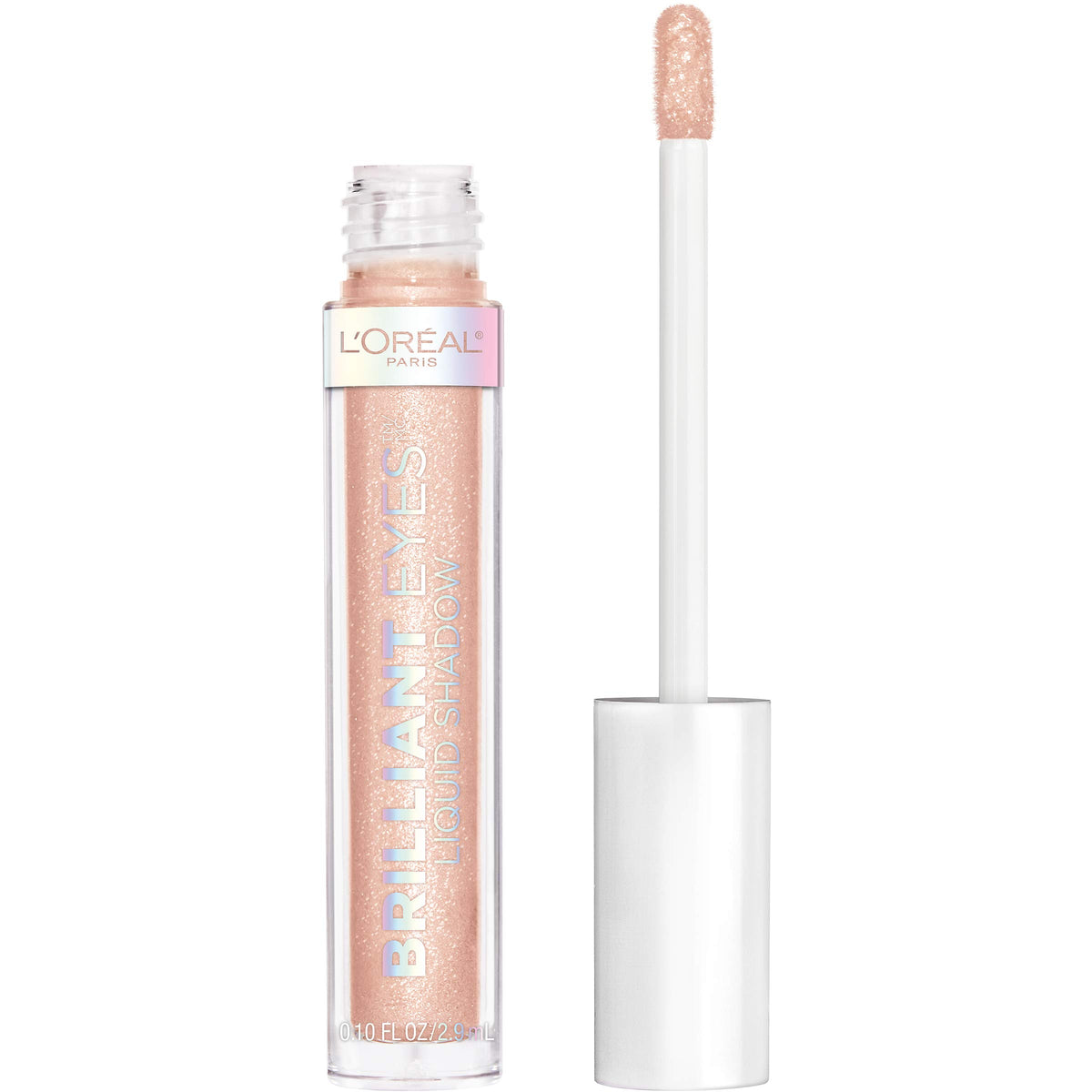 L'Oreal Paris product front packaging showing shimmer shade and branding, easy selection benefit