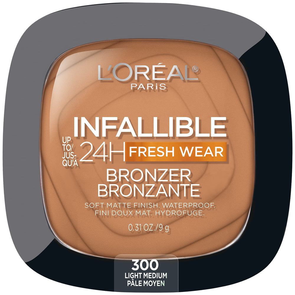L'Oreal Paris compact front view showing sleek packaging and longwear benefit