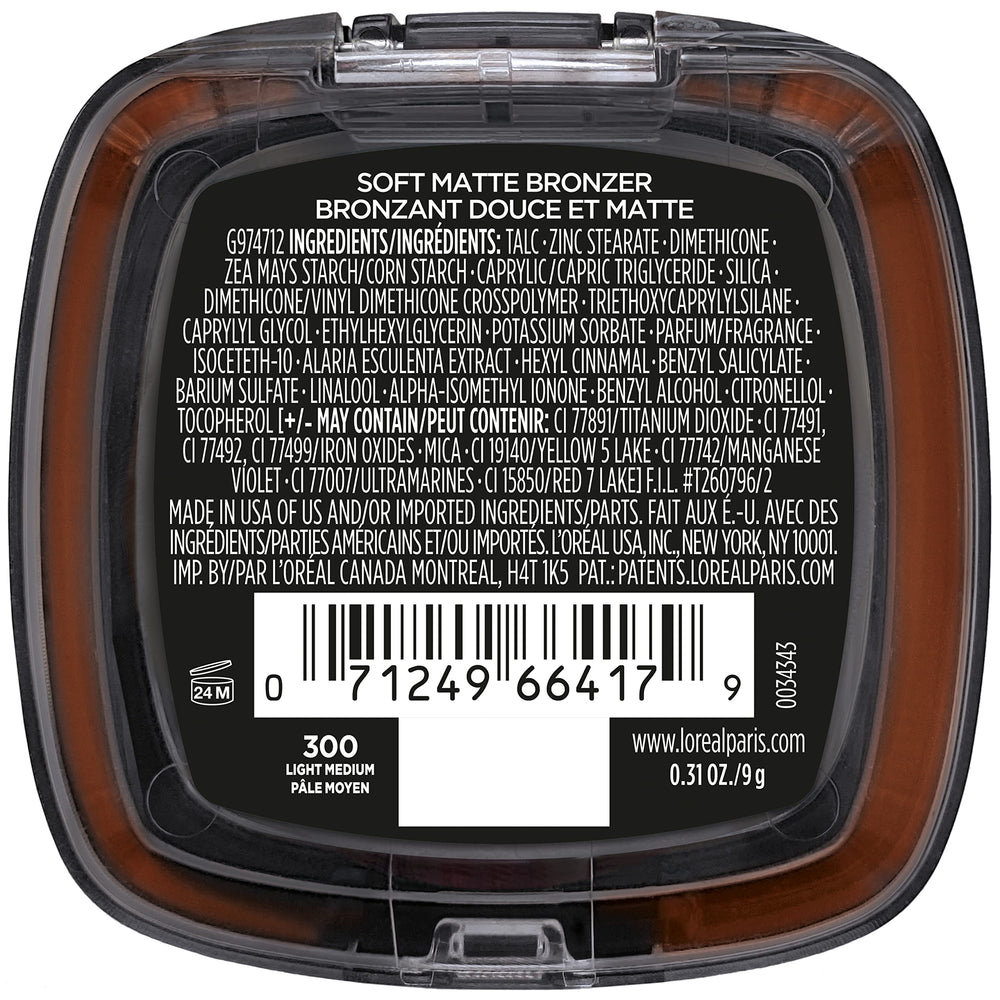 L'Oreal Paris bronzer worn outdoors giving natural sun-kissed warmth